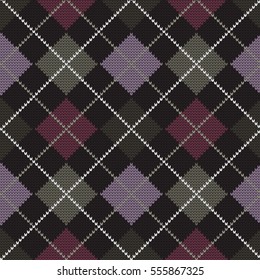 knitted seamless pattern argyle