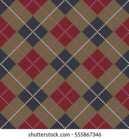 knitted seamless pattern argyle