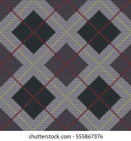knitted seamless pattern argyle