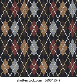 Knitted seamless pattern argyle