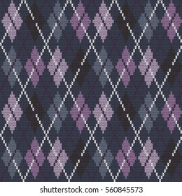 Knitted seamless pattern argyle
