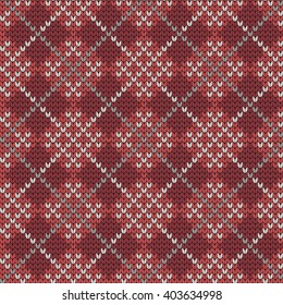 knitted seamless pattern in argyle style