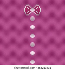 Knitted seamless pattern bow