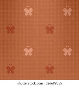 knitted seamless pattern butterflies