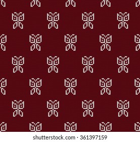 Knitted seamless pattern butterflies