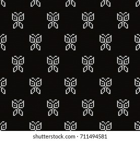 Knitted seamless pattern butterflies