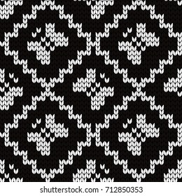 Knitted seamless pattern butterflies