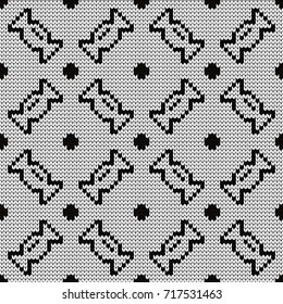 Knitted seamless pattern candies