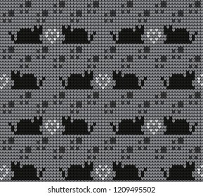 knitted seamless pattern with cats