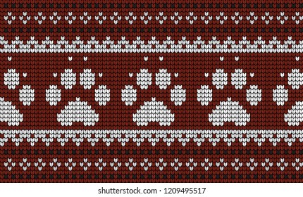 knitted seamless pattern with cats