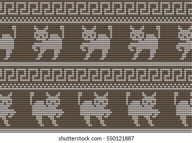 1,803 Knitted cat pattern vector Images, Stock Photos & Vectors ...