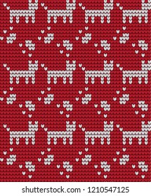knitted seamless pattern with cats knitwear pattern fabric