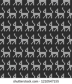 knitted seamless pattern with cats knitwear pattern fabric