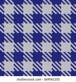 Knitted seamless pattern checkered fabric Vichy