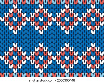 Knitted seamless pattern. Christmas background.