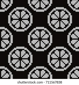 Knitted seamless pattern citrus