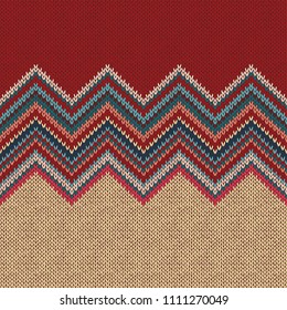 Knitted seamless pattern. Classic Knitwear. Fashion consept background.