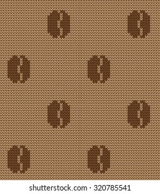 knitted seamless pattern coffee