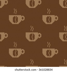 Knitted seamless pattern coffee