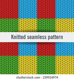 Knitted seamless pattern of colored threads.