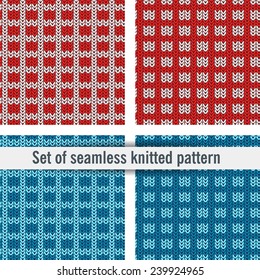 Knitted seamless pattern with colorful stripes.