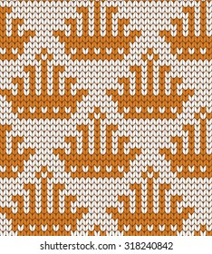 knitted seamless pattern corona