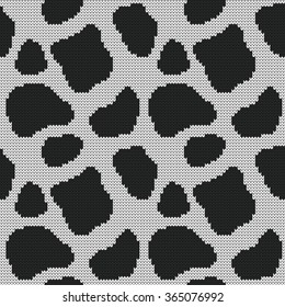 Knitted seamless pattern cow spots