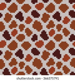 Knitted seamless pattern cow spots