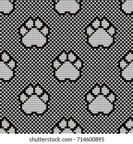 Knitted seamless pattern dog pads