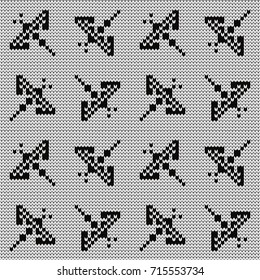 Knitted seamless pattern dragonflies