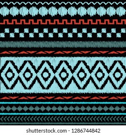knitted seamless pattern, embroidery ornament, winter style, knitwear, vector