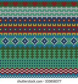 knitted seamless pattern in Fair Isle style