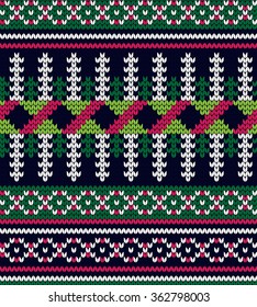 Knitted seamless pattern fair isle
