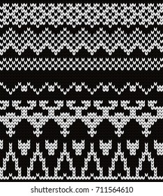 Knitted seamless pattern fair isle motives