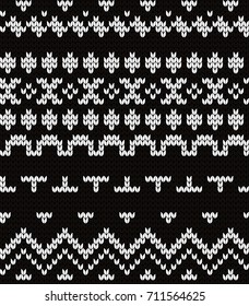 Knitted seamless pattern fair isle motives