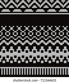 Knitted seamless pattern fair isle motives