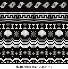 Knitted seamless pattern fair isle motives