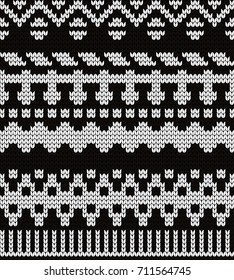 Knitted seamless pattern fair isle motives