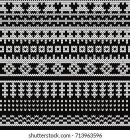 Knitted seamless pattern fair isle elements