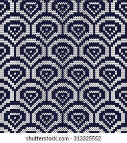 knitted seamless pattern feathers