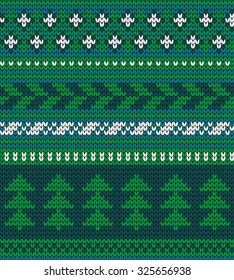 knitted seamless pattern fir-trees