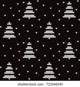Knitted seamless pattern fir-trees