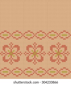 knitted seamless pattern flowers