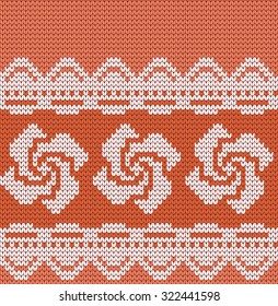 knitted seamless pattern flowers