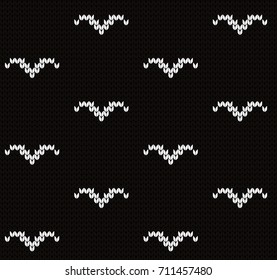 Knitted seamless pattern flying birds