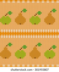 knitted seamless pattern fruits