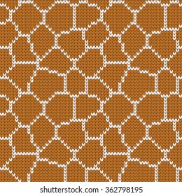 Knitted seamless pattern giraffe skin