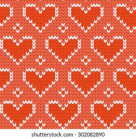 knitted seamless pattern hearts