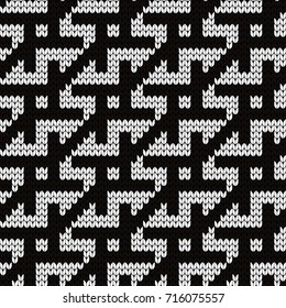 Knitted seamless pattern hounds tooth