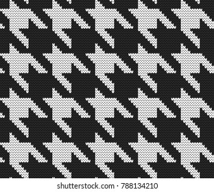 Knitted seamless pattern hounds tooth